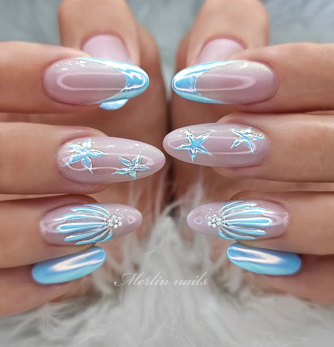 Unhas com efeito holográfico 