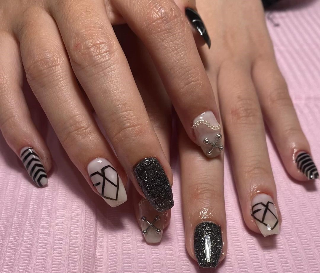 Unhas decoradas inspiradas no K-POP (EXO) 