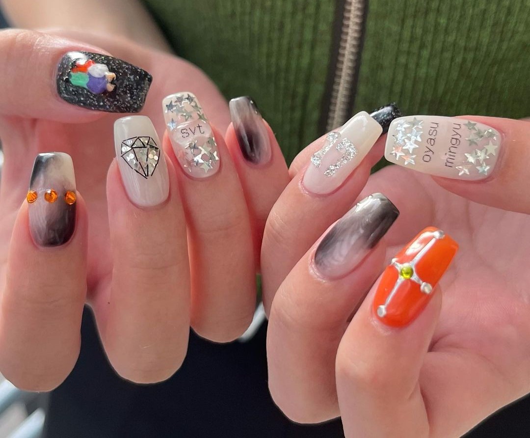 Unhas decoradas inspiradas no K-POP (SEVENTEEN) 