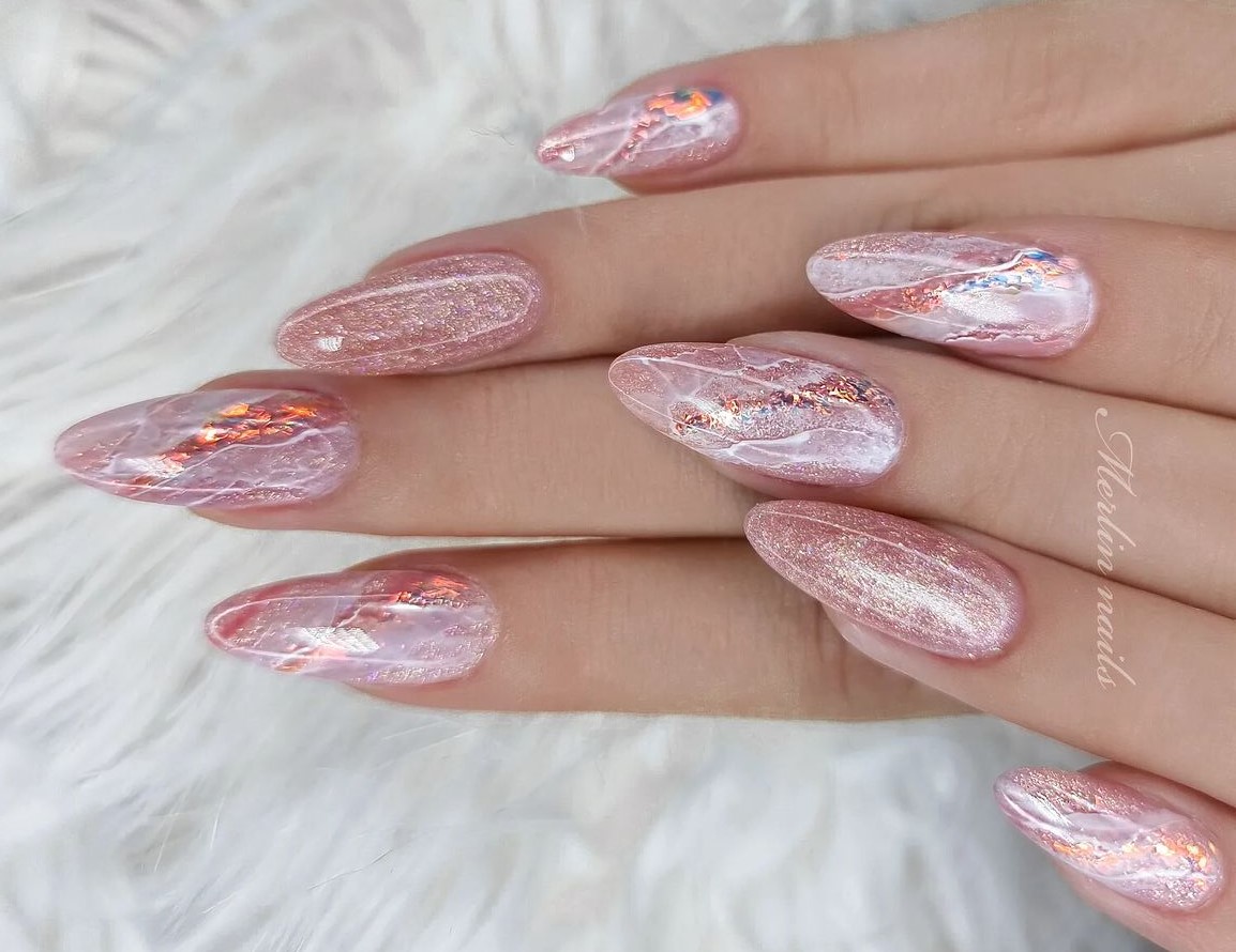 Unhas em Rosé Gold 