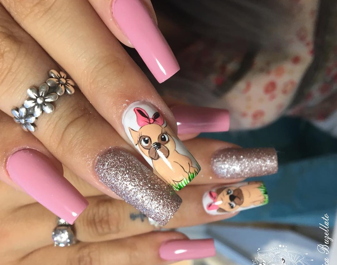 Unhas decoradas com cachorrinhos 