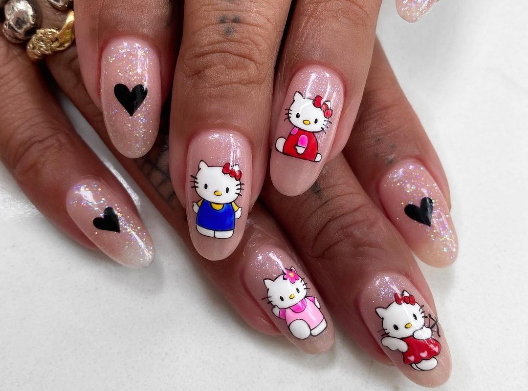 Unhas decoradas com gatinhos 