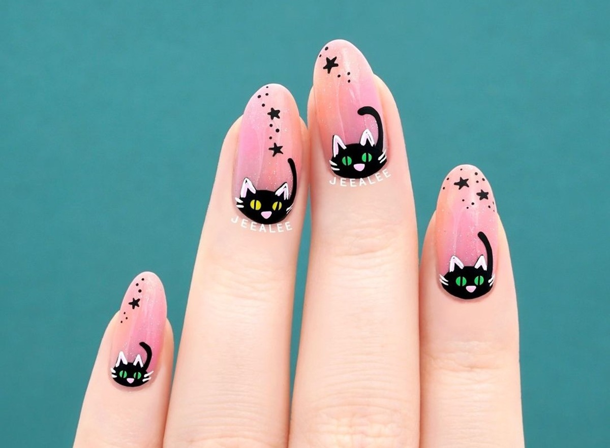 Miau! unhas decoradas com gatinhos para amantes de felinos