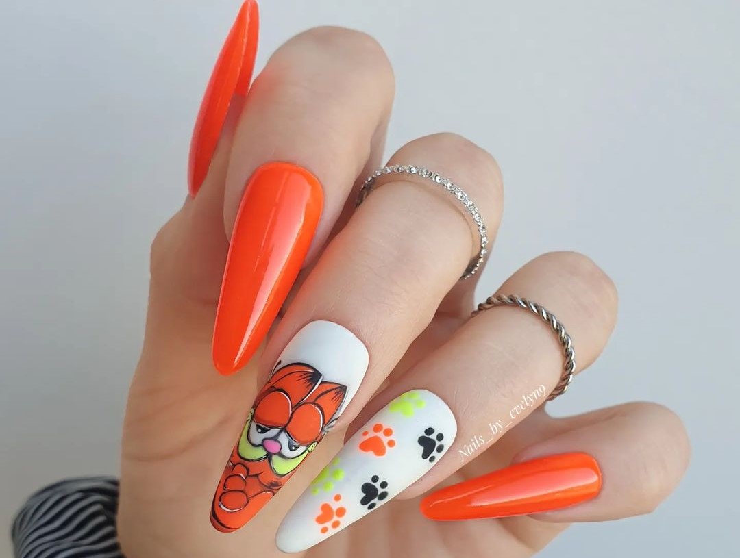 Unhas decoradas com gatinhos 