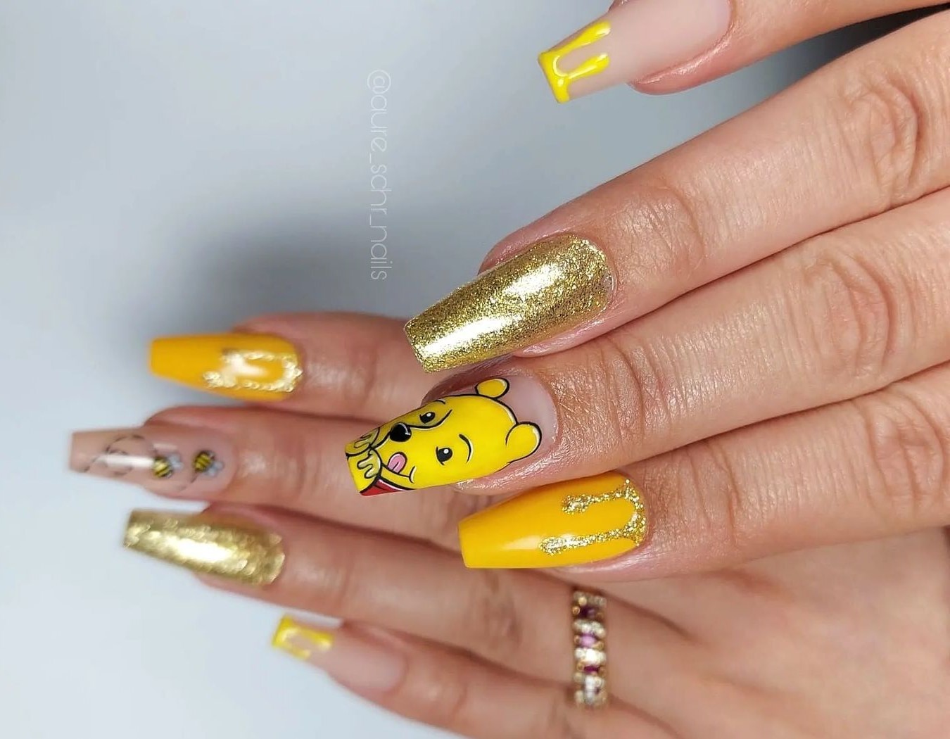 Unhas Decoradas com ursinhos 