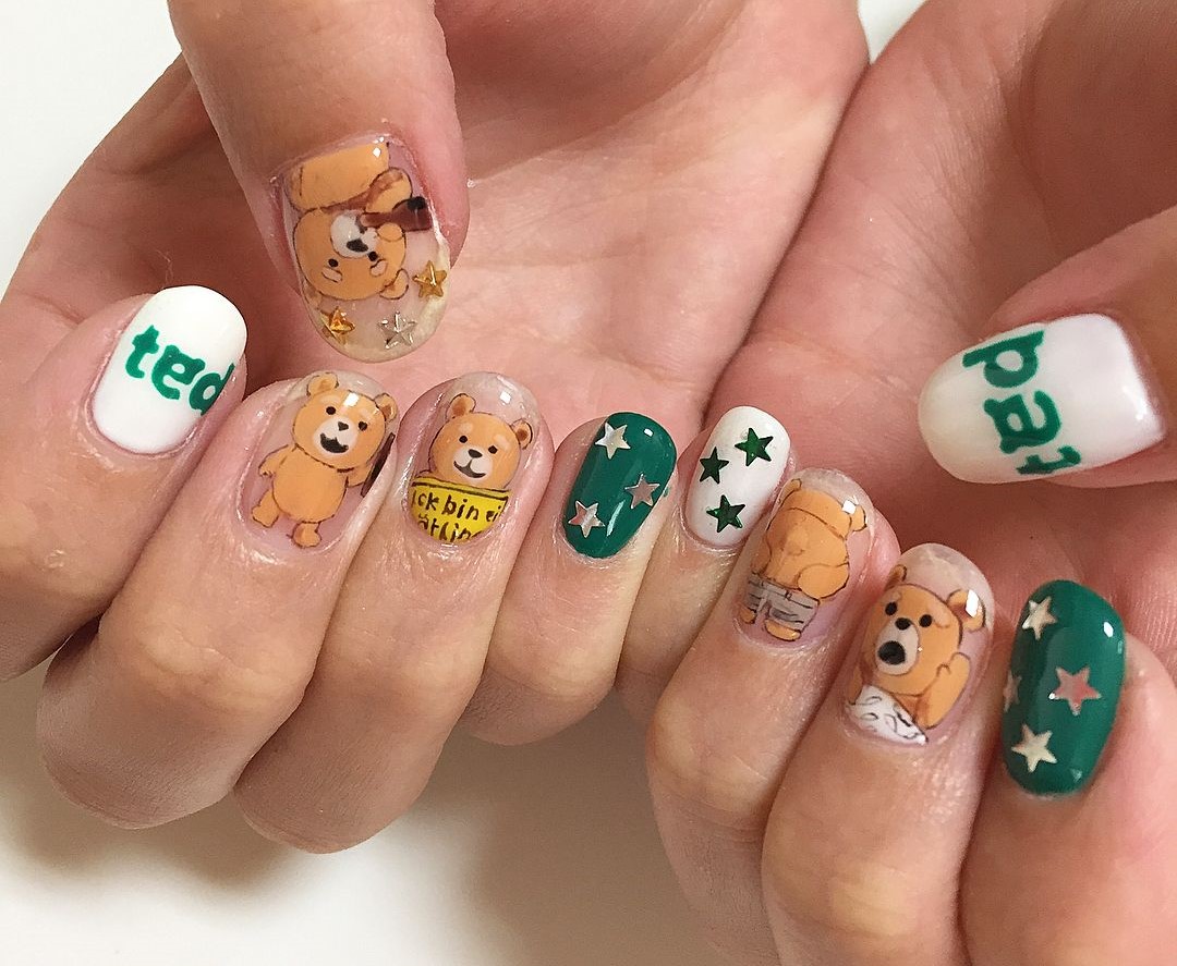 Unhas Decoradas com ursinhos