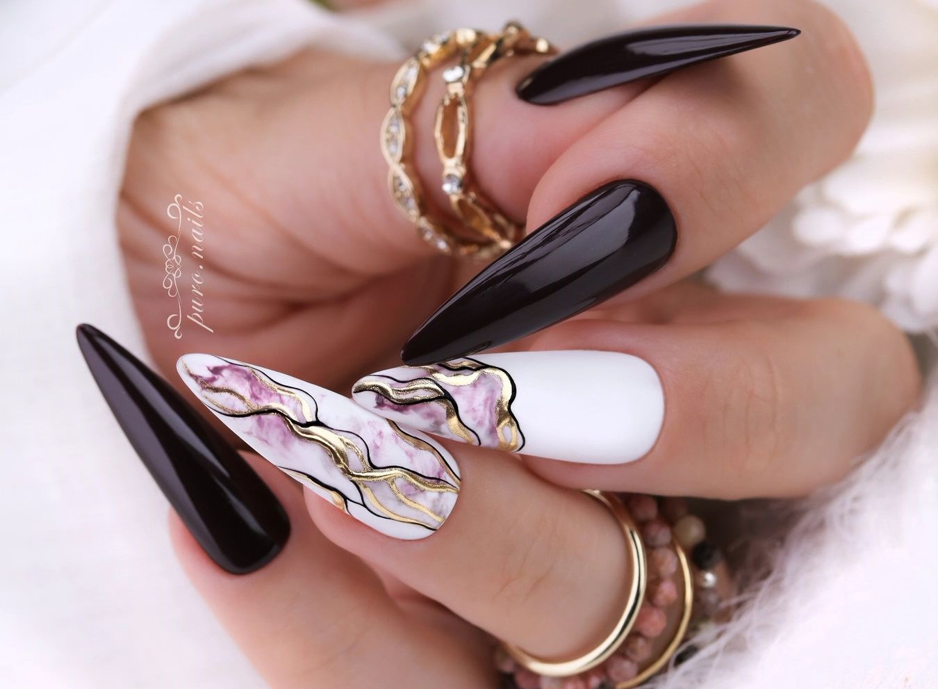 Unhas Decoradas preto e branco