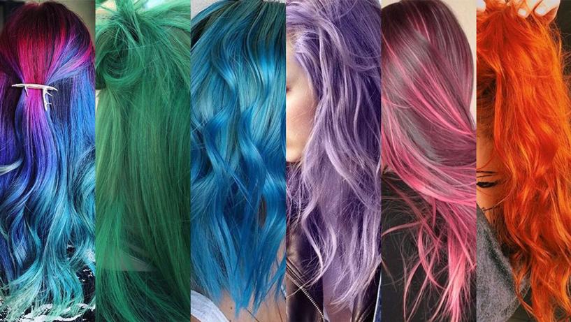 cabelo de várias cores