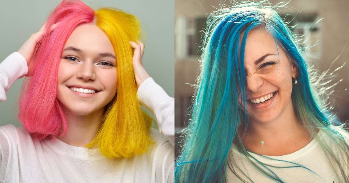 cabelo de várias cores