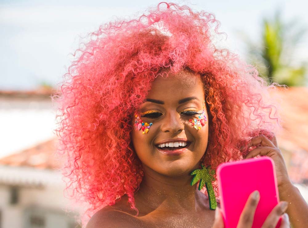 cabelo de várias cores