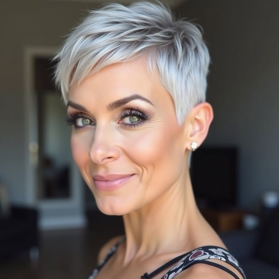 Corte Repicado Curto para Senhoras de 60 Anos Pixie 