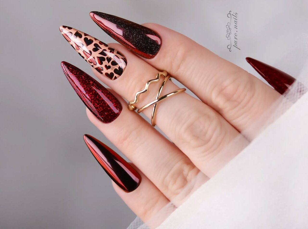 Tendências de nail art de Dia dos namorados 
